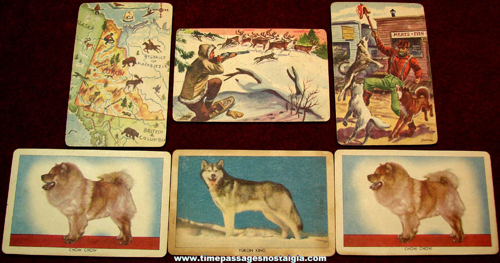 (6) ©1949 Sergeant Preston Challenge Of The Yukon Quaker Cereal Prize Cards