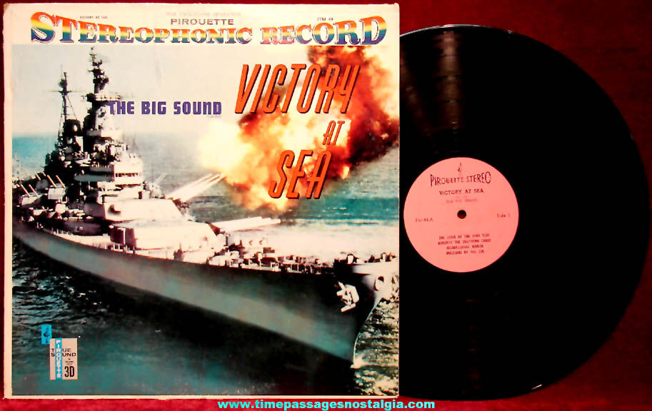 Old United States Navy Sailor Victory At Sea Stereophonic Record Album