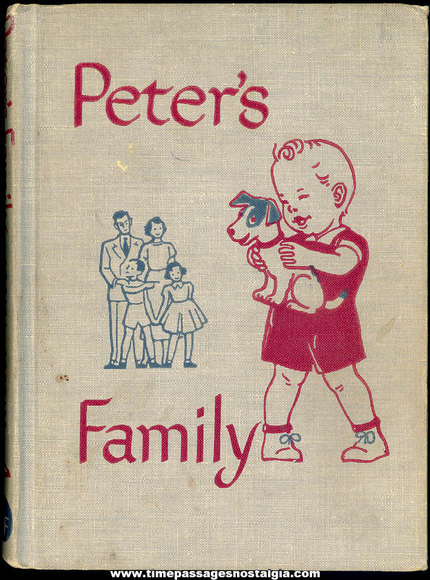 Colorful Old Peters Family Social Studies Primer Book Community Helpers Publisher Advertising Poster & Book