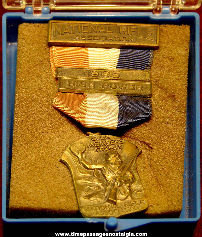 Boxed 1965 National Rifle Association High Power Club Award Medal