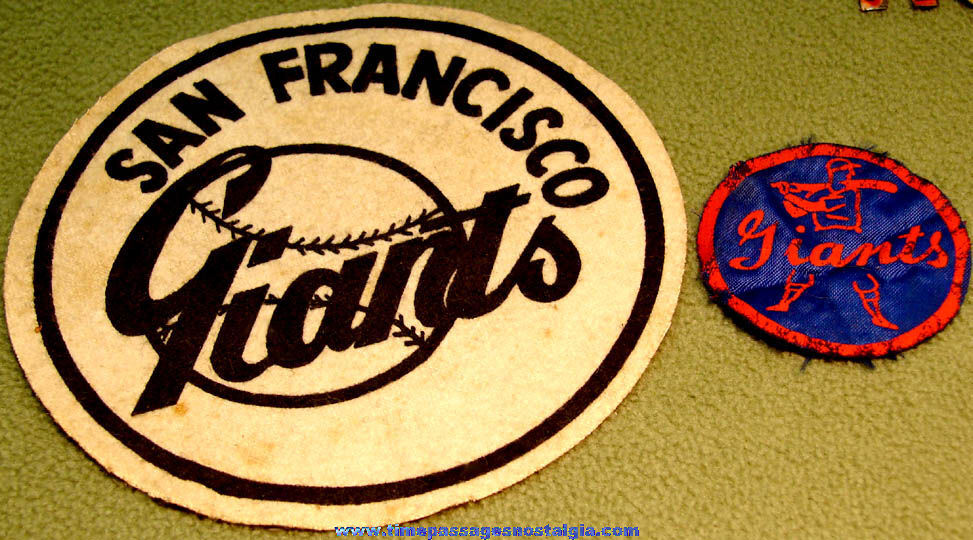 (2) Different Old San Francisco Giants Baseball Team Advertising Cloth Patches