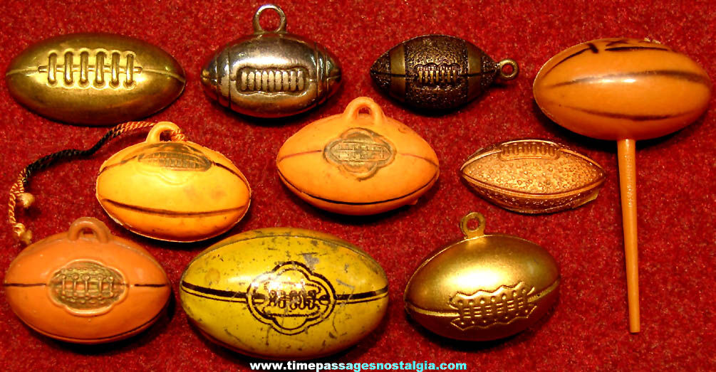 (10) Small Colorful Old Football Charm & Miniature Balls