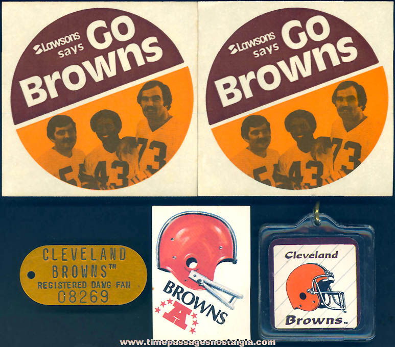 (5) Small Cleveland Browns Football Team Sports Advertising Items
