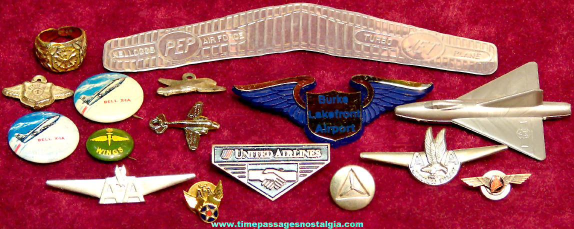 (16) Small Old Military and Commercial Airplane Aircraft or Airline Related Items