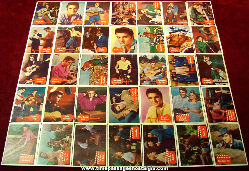 (35) Different ©1956 Elvis Presley Enterprises Bubble Gum Trading Cards