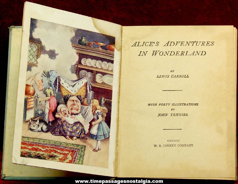 (2) Different Old Alice In Wonderland Lewis Carroll Hard Back Story Books