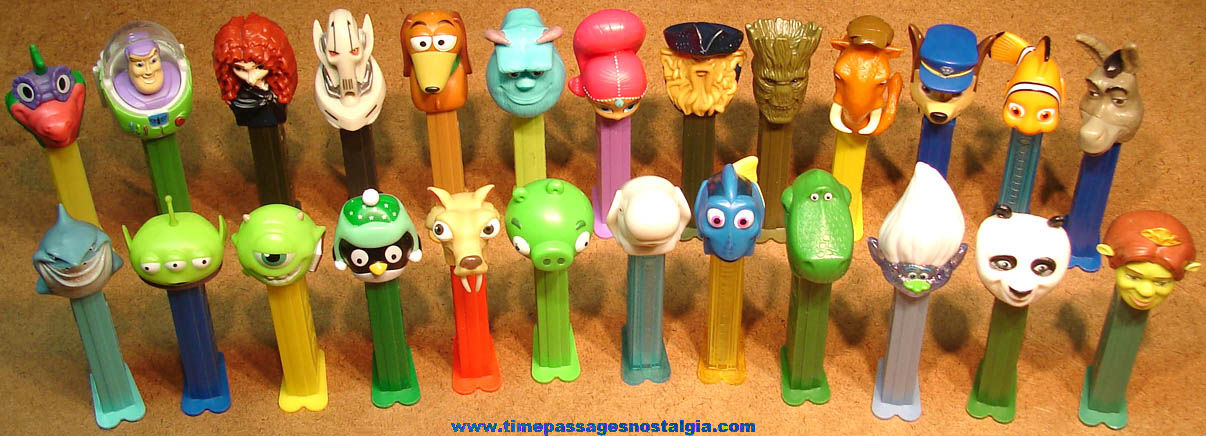 (25) Different Colorful PEZ Character Candy Dispenser or Container Figures