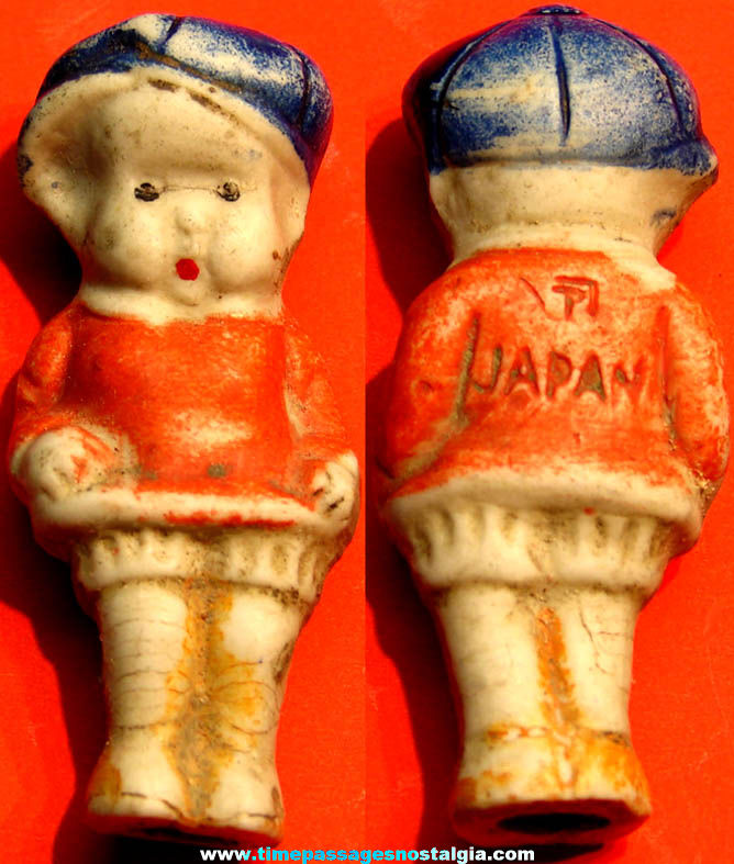 1930s Cracker Jack Pop Corn Confection Porcelain Bisque Comic Character Toy Prize Figure