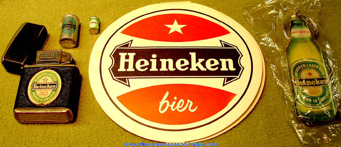 (5) Different Small Heineken Beer Advertising Premium or Promotional Items