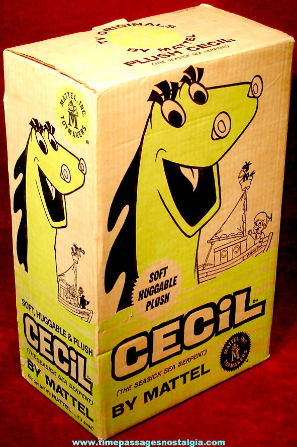 ©1961 Boxed Bob Clampett’s Cecil The Seasick Sea Serpent Cartoon Character Mattel Plush Doll