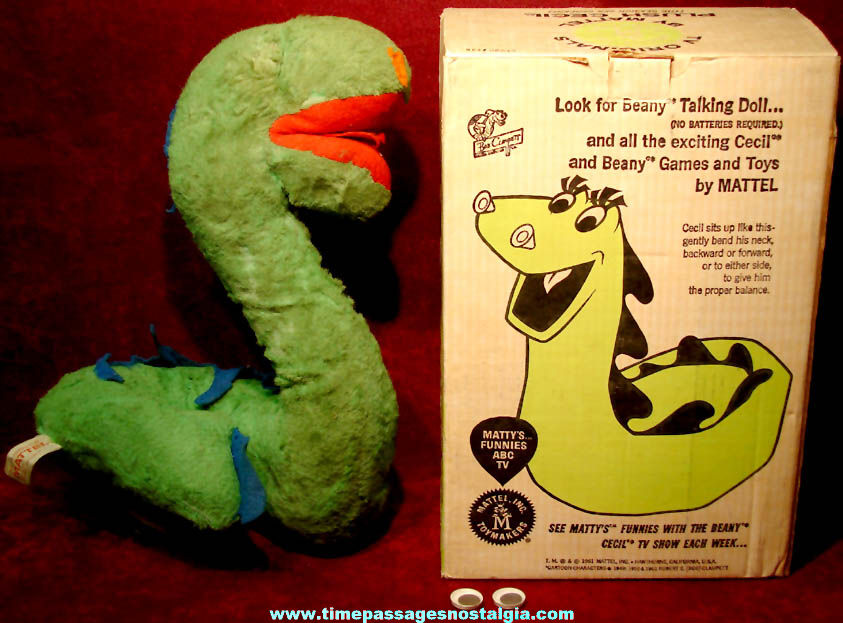©1961 Boxed Bob Clampett’s Cecil The Seasick Sea Serpent Cartoon Character Mattel Plush Doll