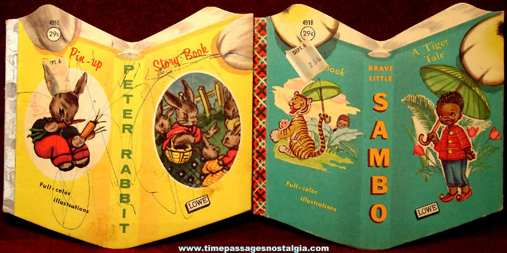 (2) Unusual 1960 Brave Little Sambo & Peter Rabbit Childrens Story Books