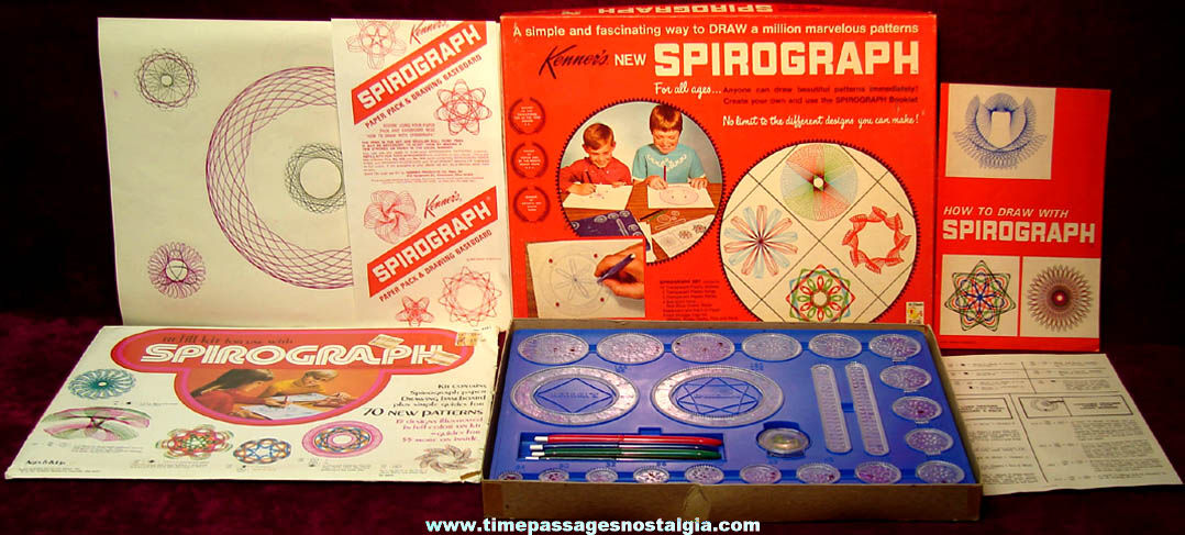 Complete 1967 Kenners New Spirograph Drawing Set #401 with Extras