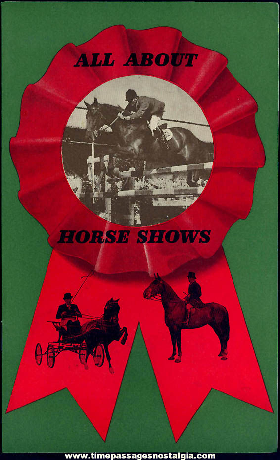 1955 All About Horse Shows Illustrated Instruction Brochure or Booklet