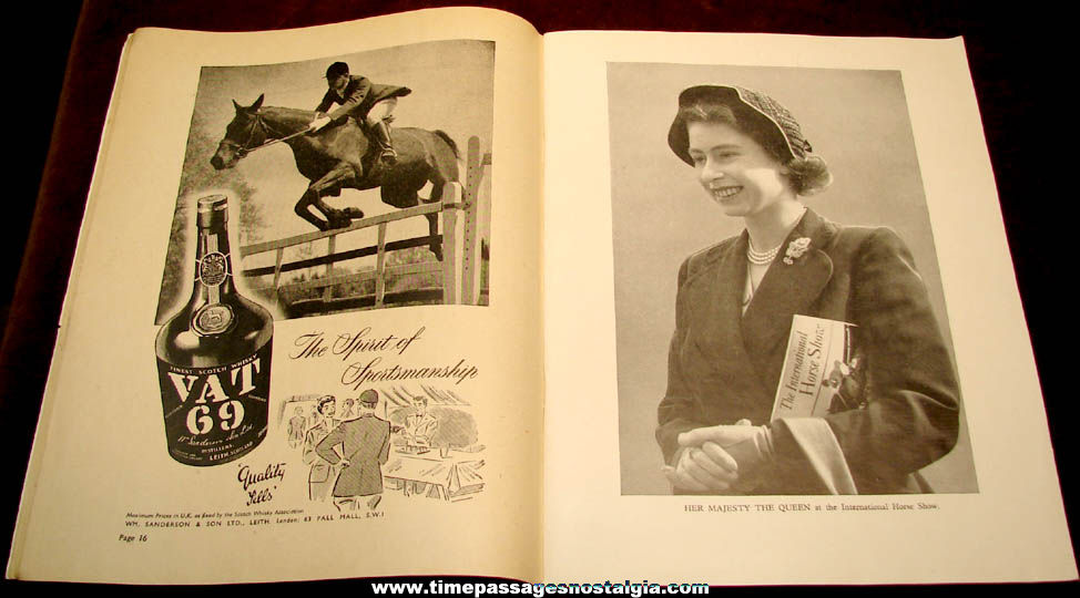 (3) 1955 White City Stadium London International Horse Show Advertising Souvenir Items