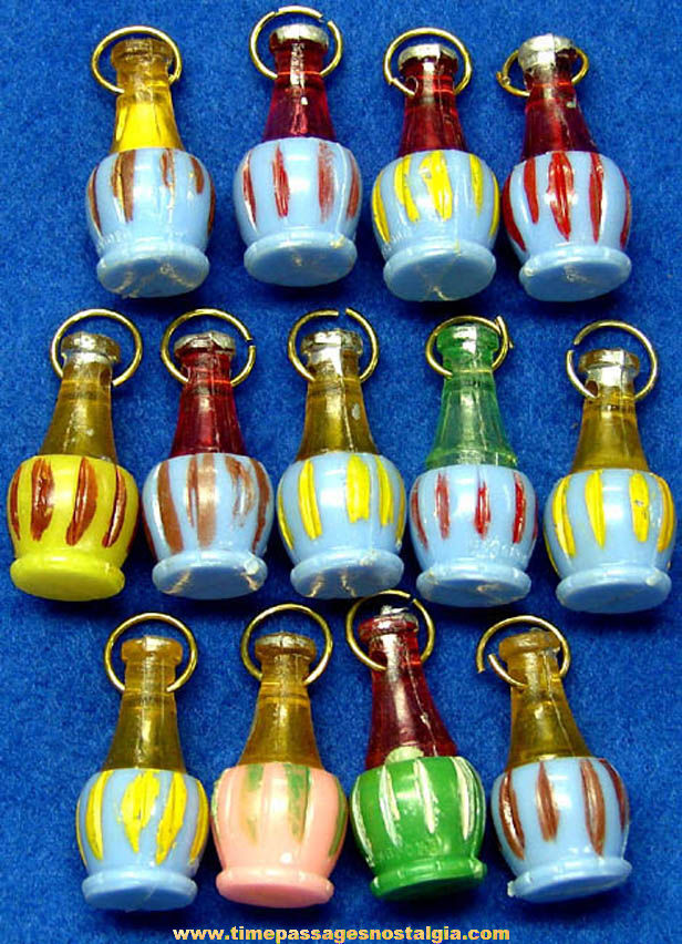 (13) Old Gum Ball Machine Prize Wine Bottle Toy Charms