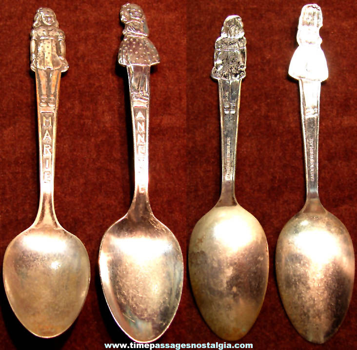 (2) Different 1930s Dionne Quintuplets Character Advertising Premium Tea Spoons