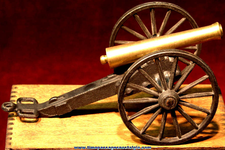 Old Miniature Metal Military Toy Cannon