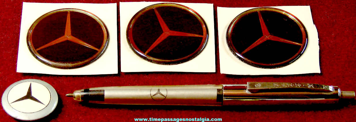 (5) Small Old Mercedes Benz Automobile Logo Advertising Items