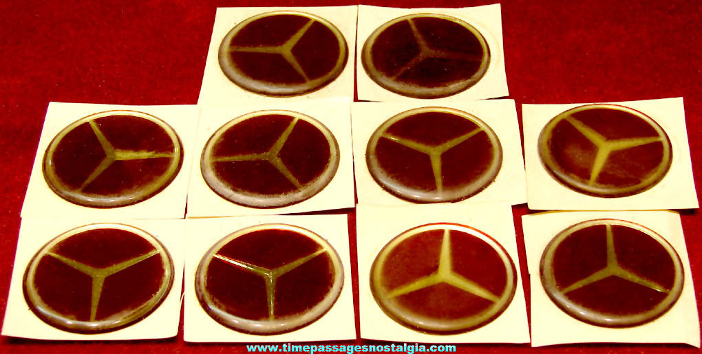 (10) Small Old Matching Mercedes Benz Automobile Advertising Logo Emblems