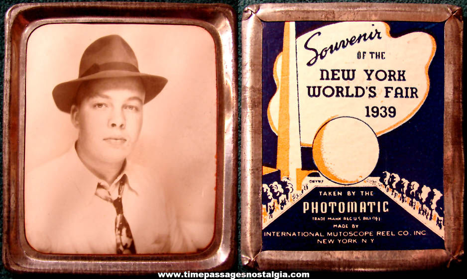 1939 New York Worldss Fair International Mutoscope Reel Company Advertising Souvenir Photomatic Booth Photograph