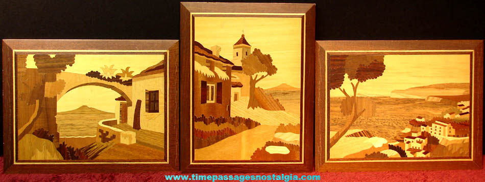 (3) Different American South West Inlaid Wood Art Pictures