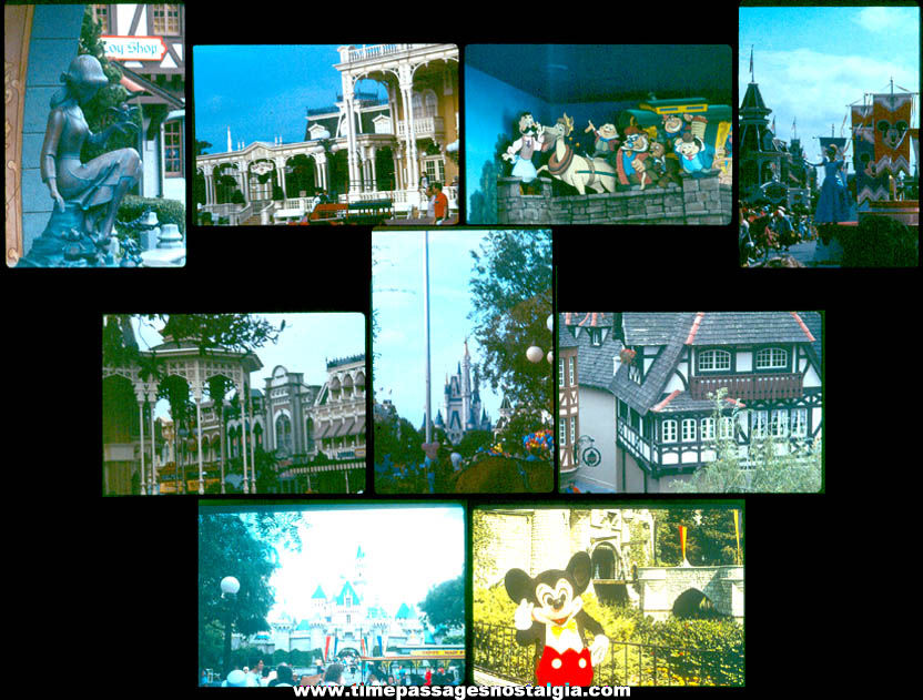 (49) Old Walt Disney Disneyland and Disney World Amusement Park Color Photograph Slides