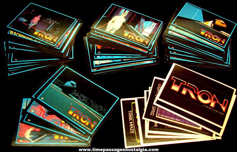 Complete Set of (74) Walt Disney Tron Movie Non Sports Trading Cards & Stickers