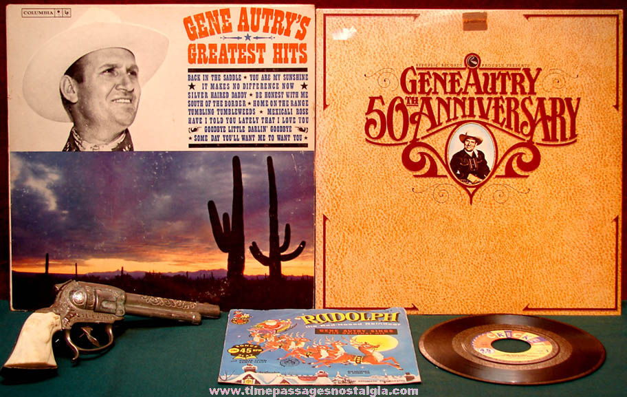 (4) Different Old Gene Autry Cowboy Hero Character Items