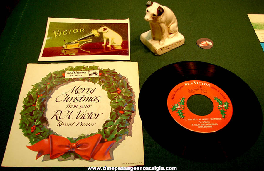 (4) Different Old RCA Victor Nipper Dog Advertising Character or Promotional Items
