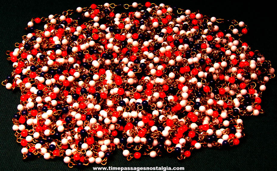 (50) Feet of Red White & Blue Beaded Patriotic Jewelry Chain