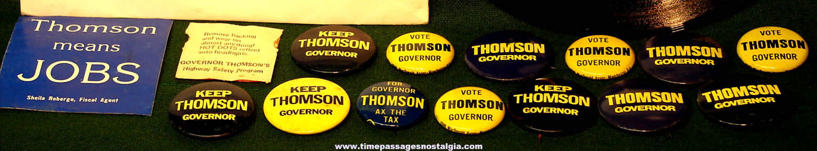 (16) 1970s New Hampshire Governor Mel Thomson Political Campaign Advertising Items