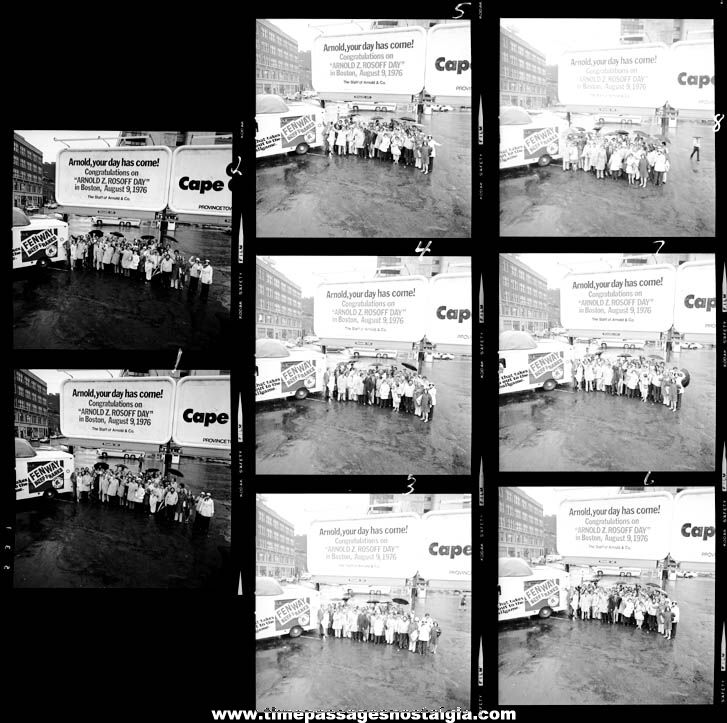 (17) 1976 Arnold & Company Fenway Franks Promotional Black & White Group Photograph Negatives