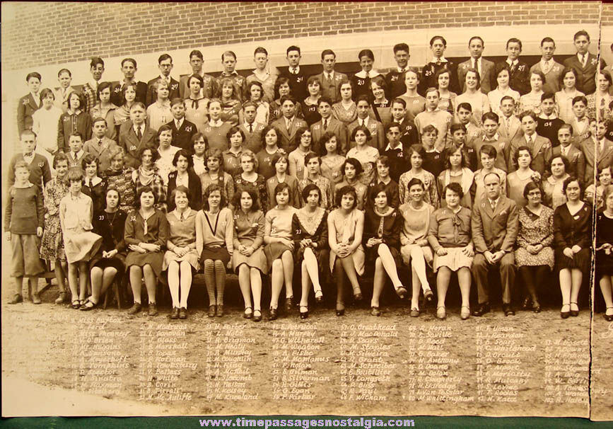 Large 1929 Winthrop Massachusetts Junior High School Graduating Class Photograph with Names
