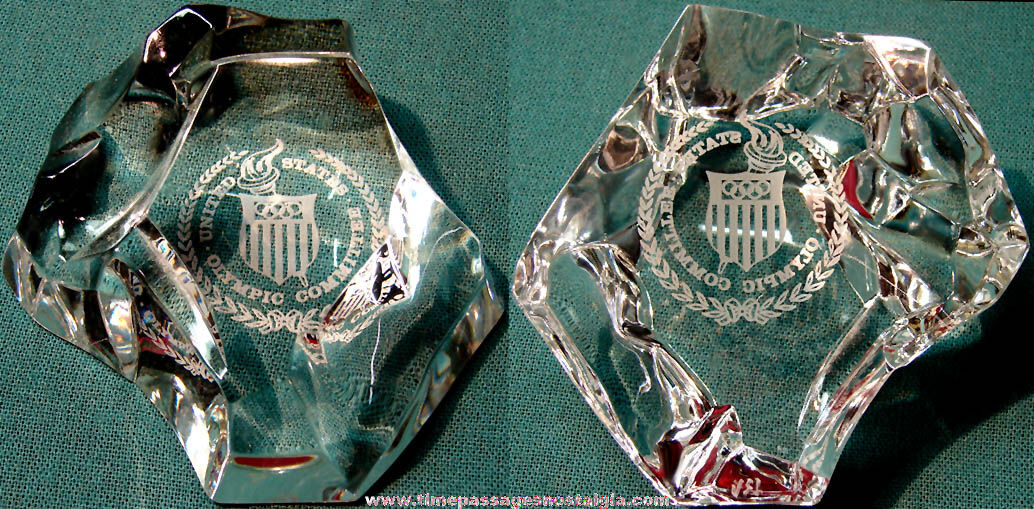 United States Olympic Committee Advertising Souvenir Glass Paper Weight