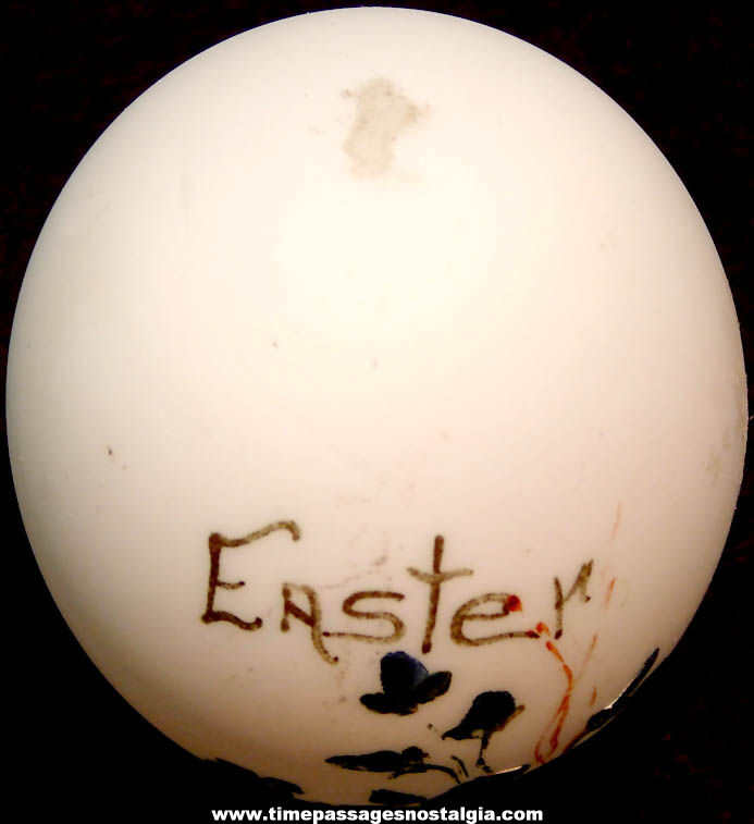 Large Antique Painted Hand Blown Glass Easter Egg