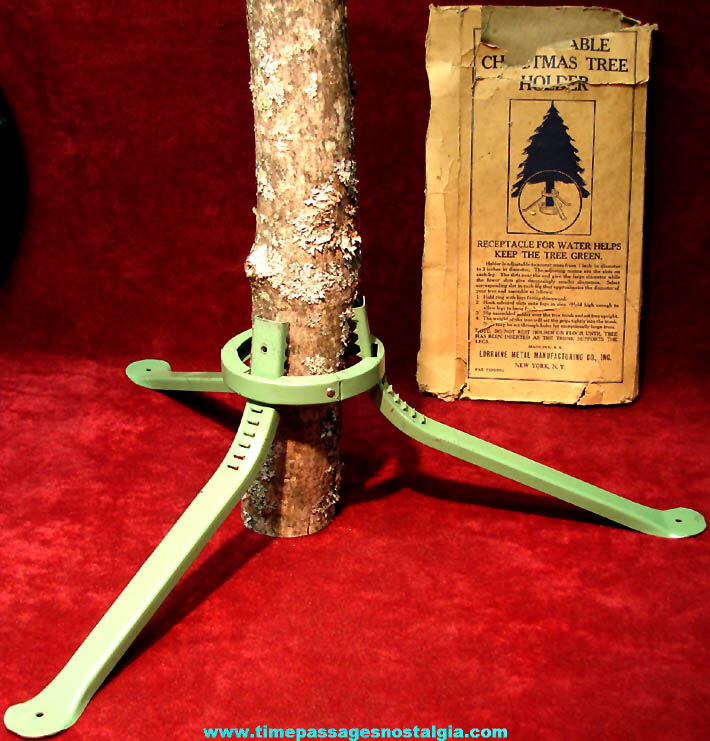 Boxed Antique Adjustable Metal Christmas Tree Holder