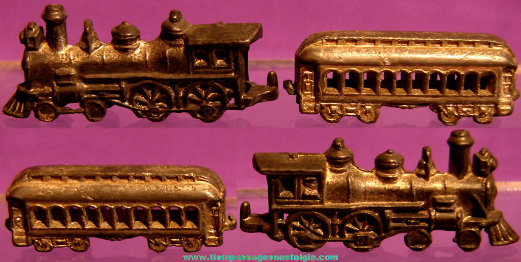 Old Cracker Jack Pop Corn Confection Pot Metal or Lead Toy Prize Passenger Train
