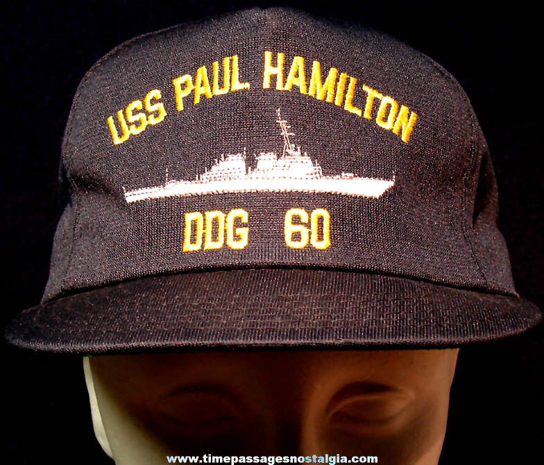 Unused United States Navy Destroyer Ship U.S.S. Paul Hamilton DDG-60 Advertising Insignia Ball Cap Hat