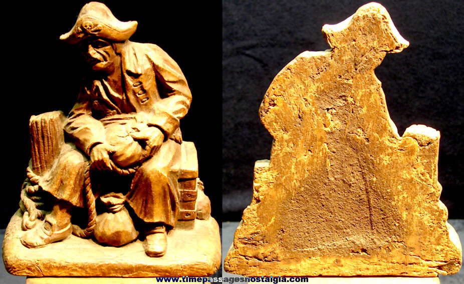Old Syroco Seated Pirate Bookend Figurine