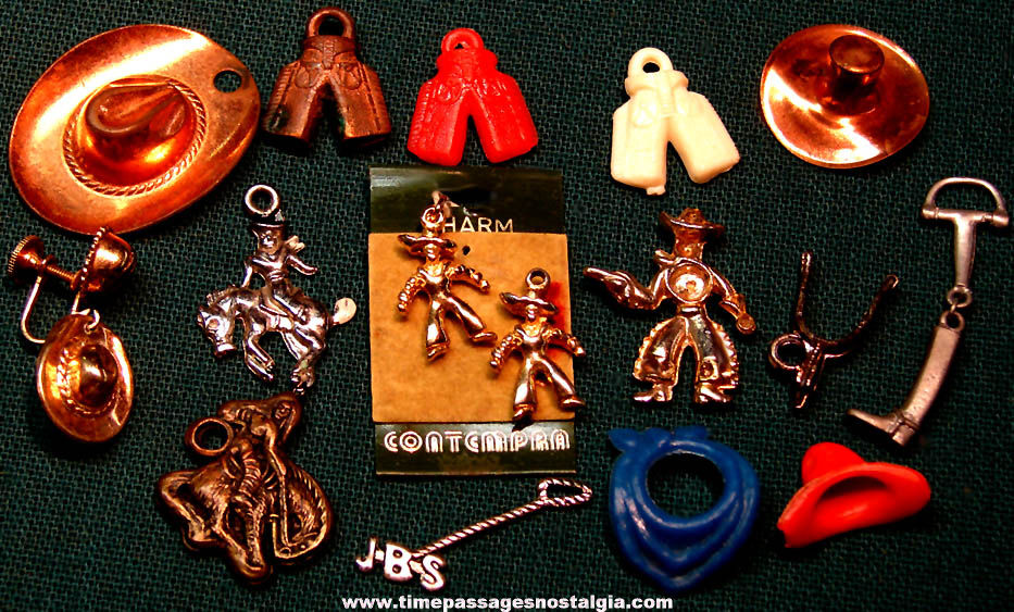 (17) Small Old Western Cowboy Character Jewelry Charms and Miniatures