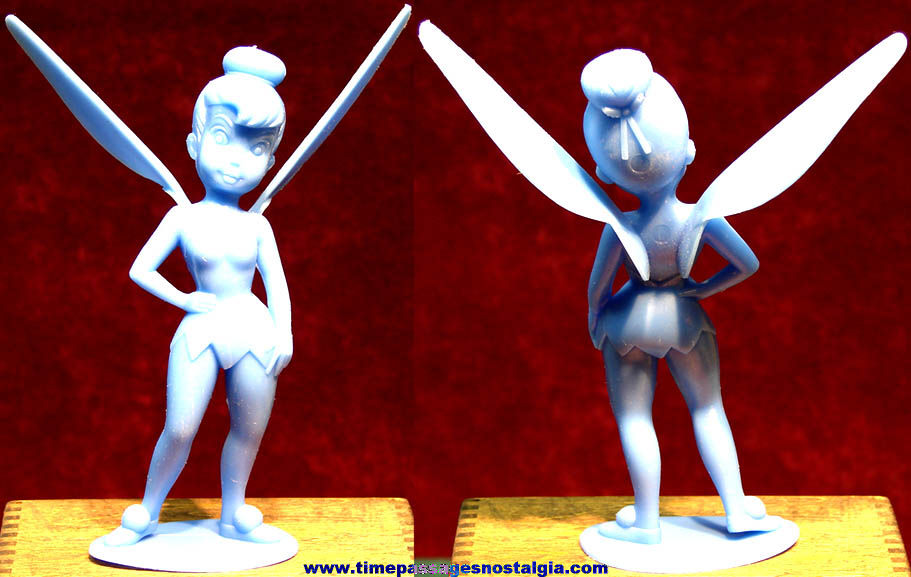 1972 Walt Disney Tinkerbell Fairy Character Louis Marx Blue Plastic Toy Figure or Figurine