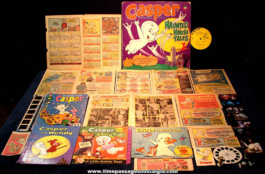 (35) Different Old Casper The Friendly Ghost Cartoon & Comic Book Character Items