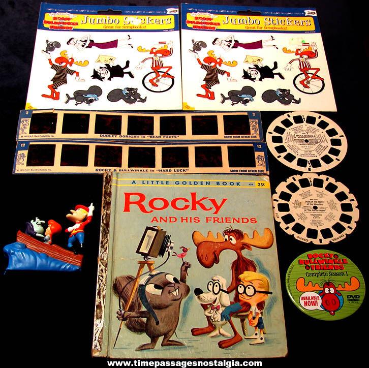 (9) Old Bullwinkle & Friends Cartoon & Comic Book Character Items