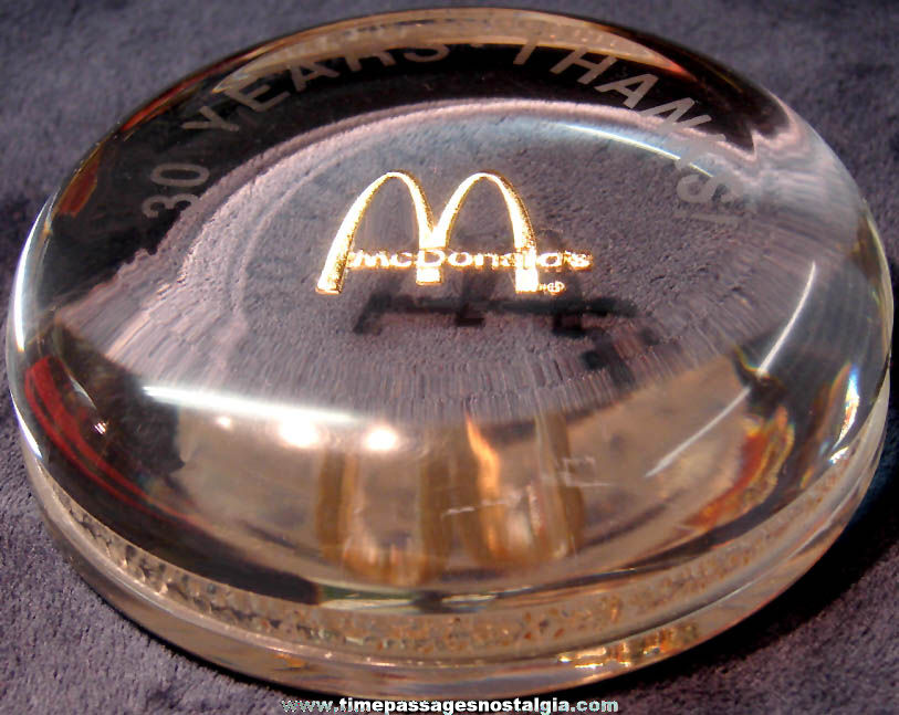 Old McDonald’s Restaurant 30 Year Employee Hamburger Award