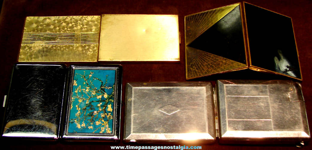 (4) Different Old Metal Cigarette Cases or Holders