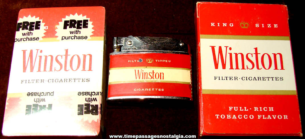 (3) Different Small Old R. J. Reynolds Winston Cigarettes Advertising or Premium Items