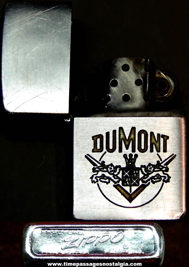 Old Metal Dumont Company Employee or Advertising Premium Zippo Cigarette or Cigar Lighter