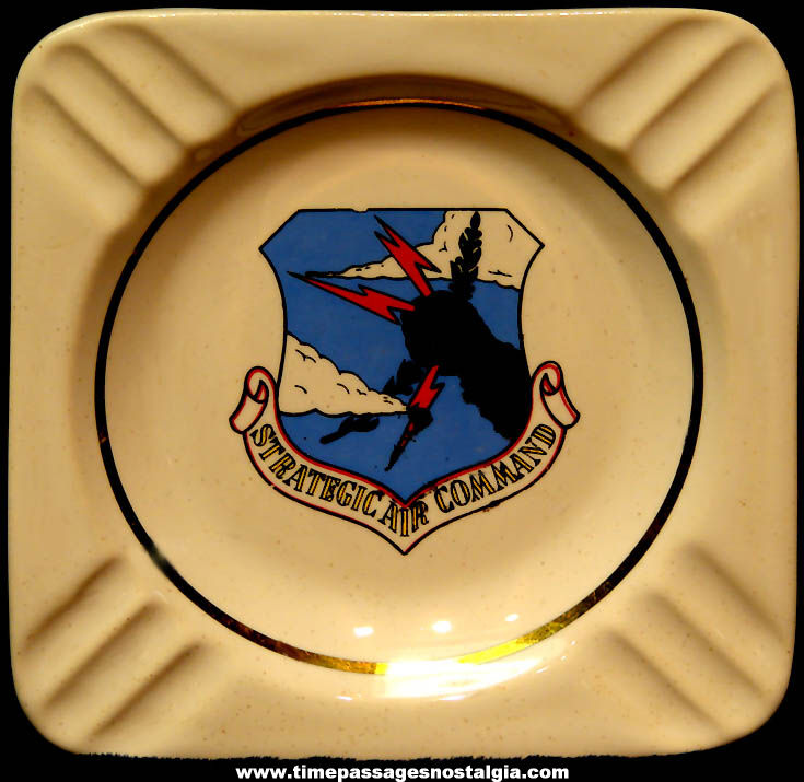 United States Air Force Strategic Air Command Advertising Ceramic Cigarette or Cigar Ash Tray