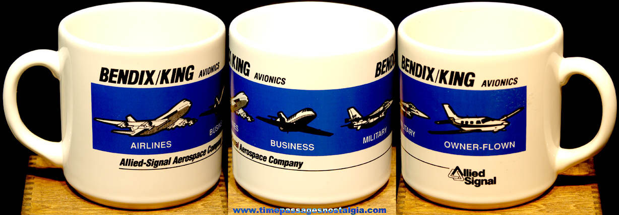 Bendix King Avionics Allied Signal Aircraft Advertising Souvenir Ceramic Coffee Cup